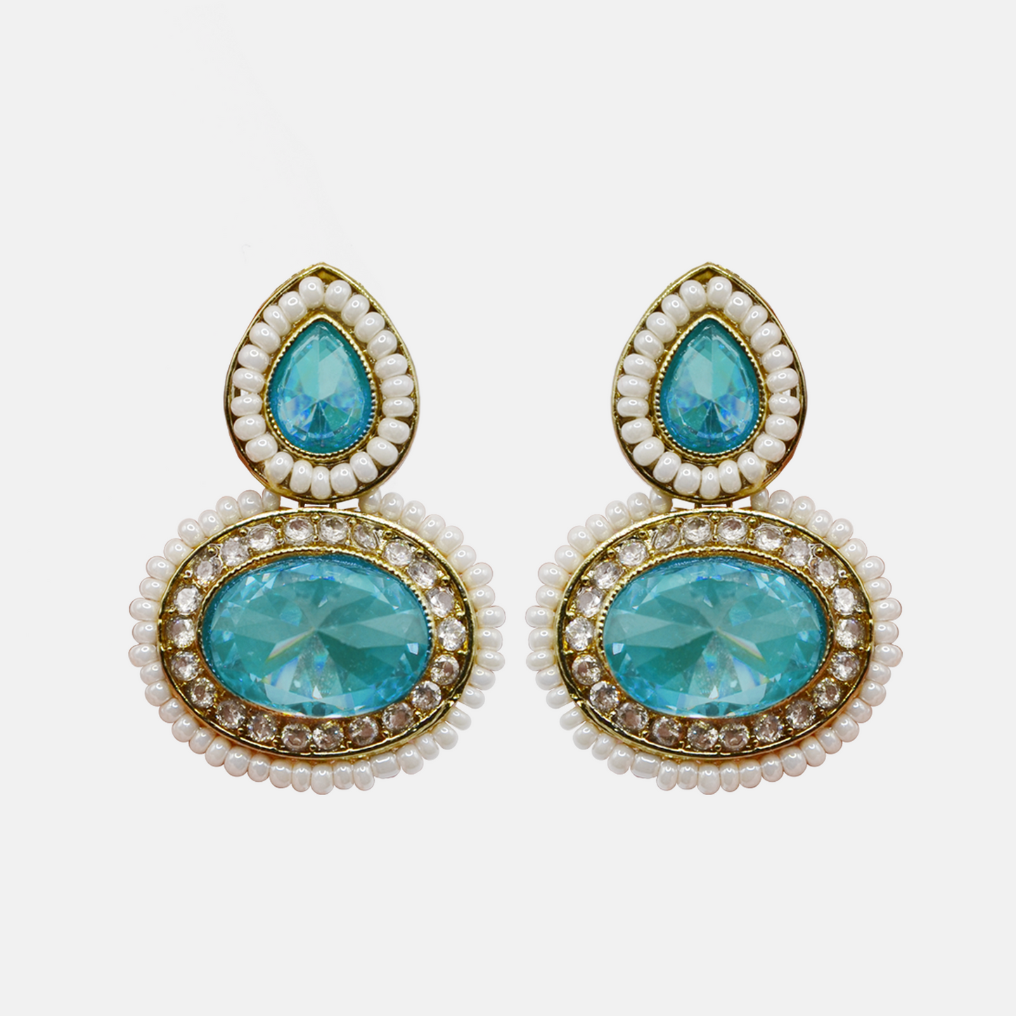 Amala Necklace Set - Sky Blue