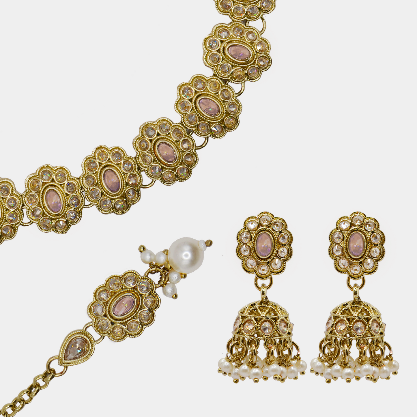 Sana Necklace Set - Pink