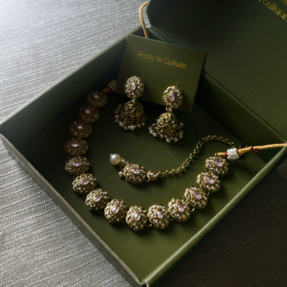 Sana Necklace Set - Pink