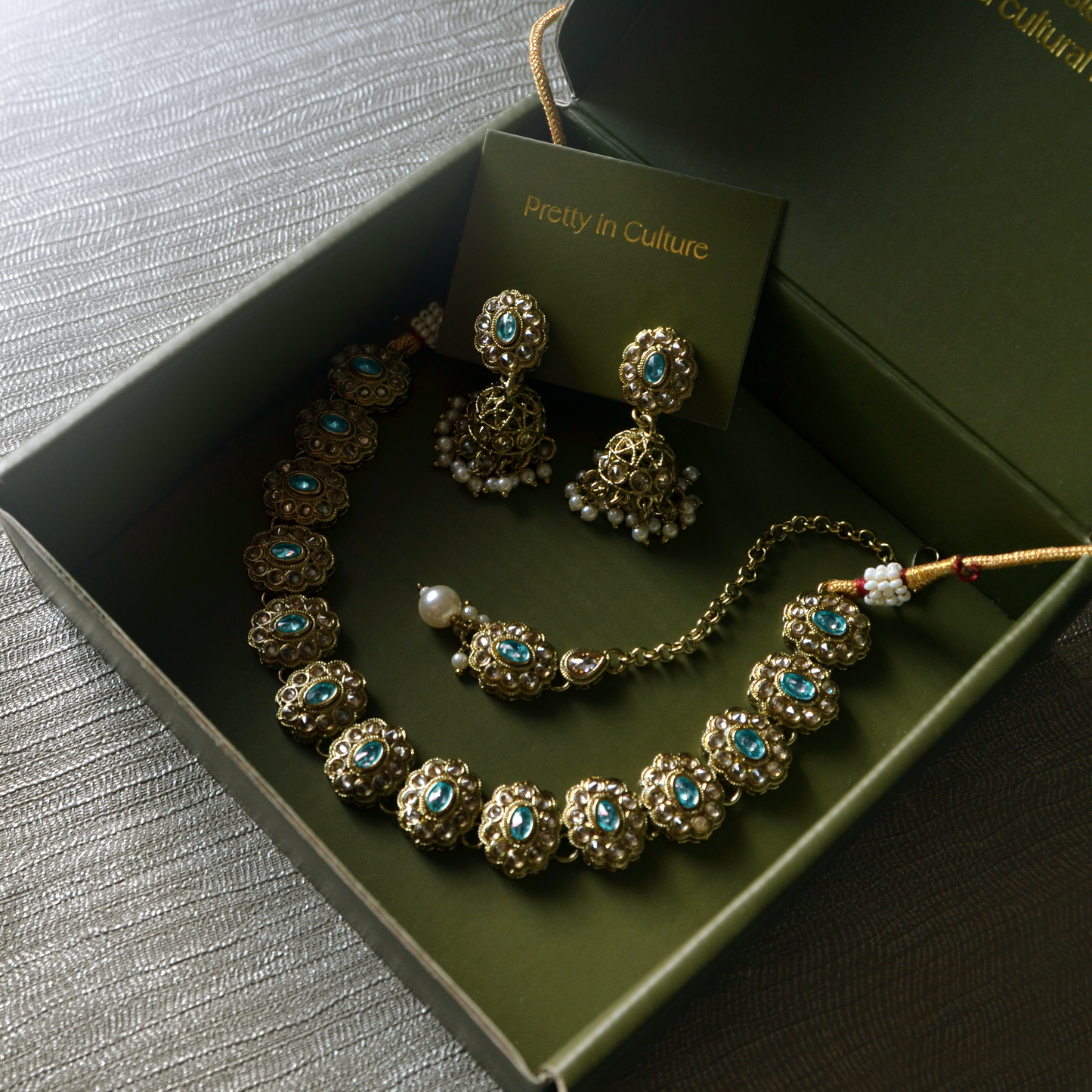 Sana Necklace Set - Sky Blue