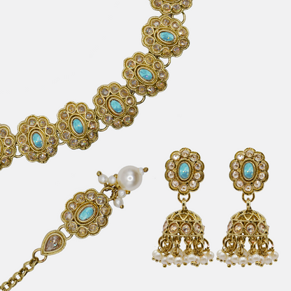 Sana Necklace Set - Sky Blue